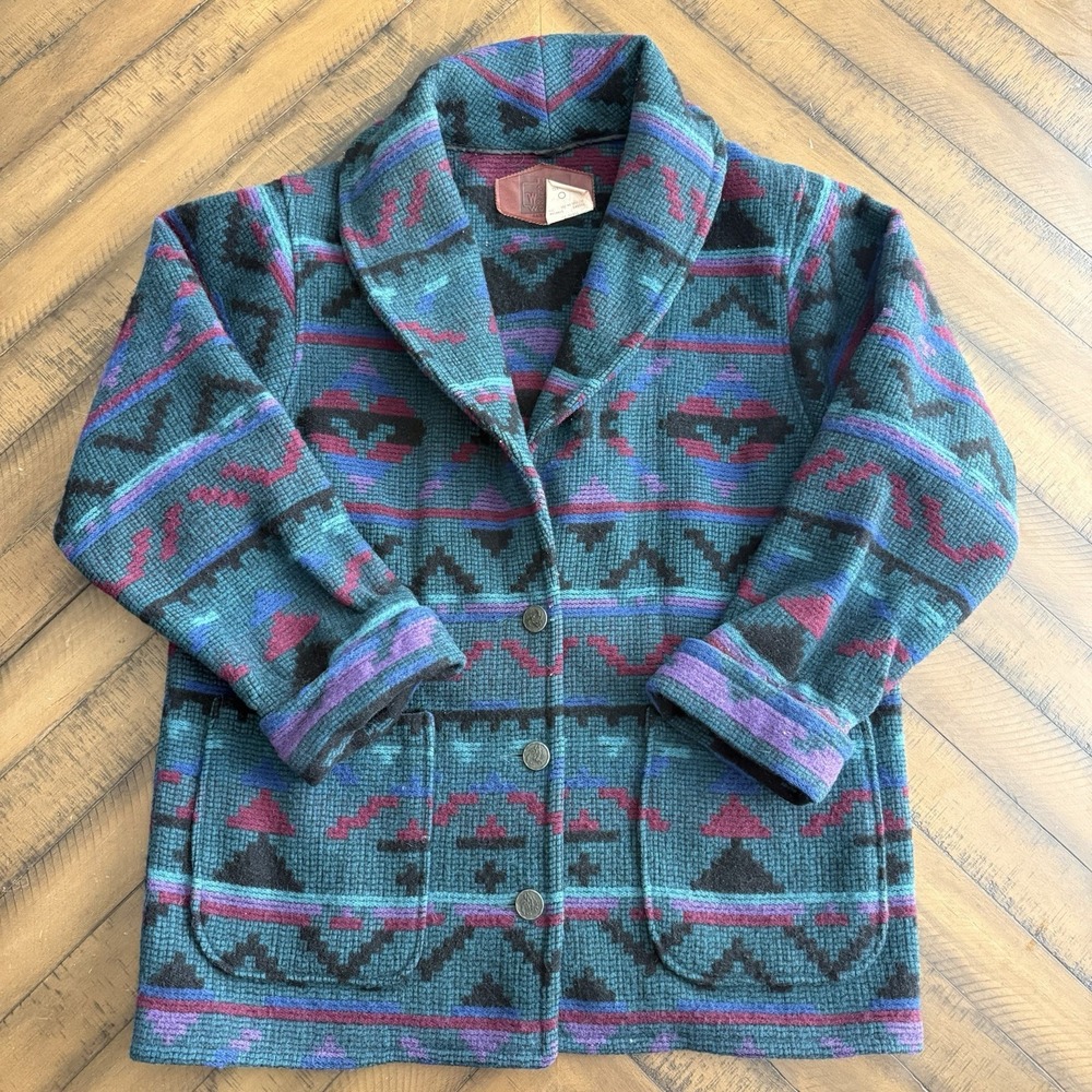 Woolrich Womens Aztec blazer Jacket Coat Size LARGE USA Made - Picture 1 of 8